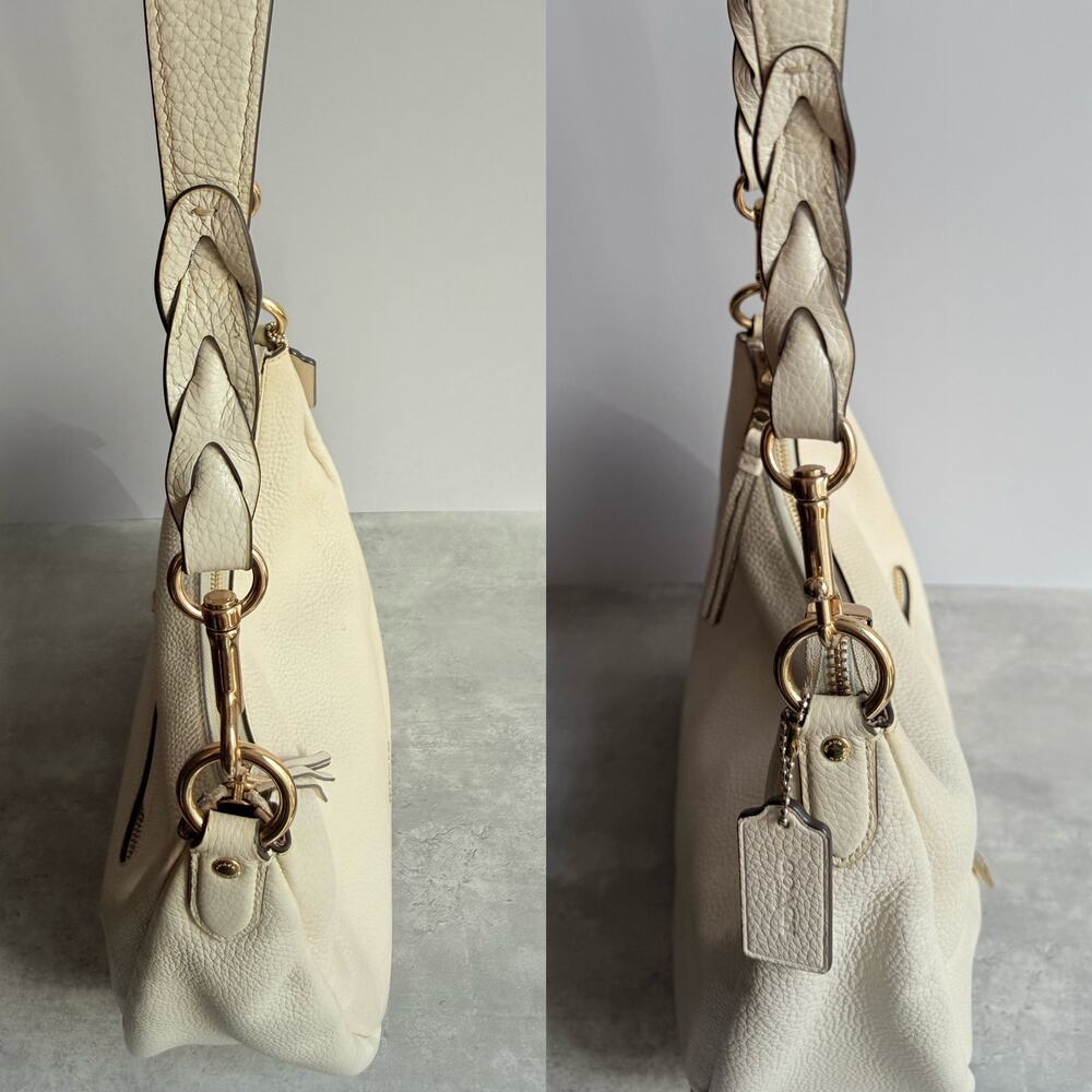 Coach Jules Hobo Shoulder Bag C9190 Cream Off White Leather Euro Summer Coastal - Picture 7 of 11
